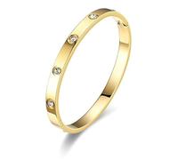 Minikeda 18K Gold/Silver Plated Cubic Zirconia Bangle Crystal Friendship Bracelet, Gold Cuff Bracelet for Women - Valentine'S Day and Birthdays