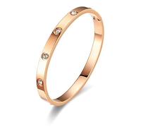 Minikeda Bracelets for Women - 18K Gold/Silver Plated Love Cubic Zirconia Bangle Crystal Friendship Bracelet Jewelry, Gold Cuff Bracelets for Valentine'S Day and Birthdays (Rose Gold)