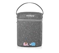 Miniland 89320 Thermal Bag for Thermo and Baby Bottles, Insulated Bag, Double Azure Rose, Grey