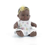 Miniland Baby Doll African Girl 21cm. Made in Spain with vanilla scent. Anatomically correct. My friends & Me collection