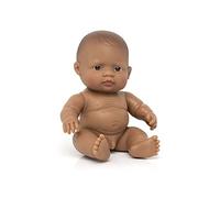 Miniland Baby Doll 21 cm - Medium Skin Tone, Pretend Play and Learning
