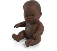 Miniland Baby Doll 21cm - African Girl | Made with Vynil, Vanilla Scented