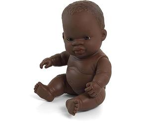 Miniland Baby Doll 21cm - African Girl | Made with Vynil, Vanilla Scented