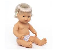 Miniland BABY DOLL CAUCASIAN GIRL WITH HEARING AID 38CM, Beige, 31114