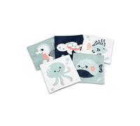 Miniland - Baby Flash Cards: Sensory Set of 5 Soft, High-Contrast Cards, Visual Stimulation from Birth (Ocean)