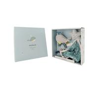 Miniland - Baby Gift Set: Rattle + Comfort Blanket, Sensory Stimulation from Birth - Ideal Gift Box for Babies (Ocean)