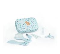 Miniland Baby Kit Bear - Baby Hygiene & Care Set with 6 Accessories, Brush, Comb, Scissors, Nail Clippers, Teething Massager & 2 Nail Files, with Travel Case