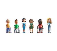 Miniland Disability Inclusion Figure Set - 6 Inclusive Figures for Pretend Play, Educational Toy for Emotional Learning, Inclusion and Values, Ages 2+