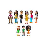 Miniland Diverse Family - Set of 9 Figures for Pretend Play, Inclusive Dolls for Doll's House, Educational Toy for Diversity, Inclusion and Values, Ages 2+