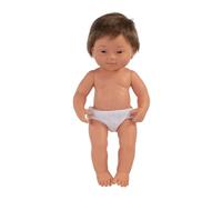 MINILAND Baby Doll with Down syndrome CAUCASIAN BOY 38CM, White