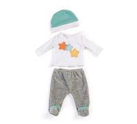 Miniland Doll Clothes 2 Piece Pajama Set in Grey for Dolls up to 40cm. Como with sleepy hat