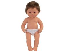 MINILAND Baby Doll with Down syndrome CAUCASIAN BOY 38CM, White