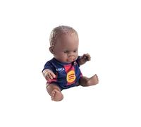 Miniland - FC Barcelona Doll 21 cm with Official Blaugrana Kit - Articulated and Collectible Barça Football Doll - Official Licence (African)