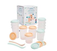 Miniland Hermisized Set of 12 Baby Food Containers - Airtight Containers in 3 Sizes (200, 250 & 330 ml), Freezer & Microwave Safe, BPA Free, with Measurement Markings