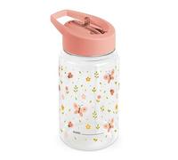 Miniland Kiddie Bottle Butterfly - Children's Tritan Water Bottle 500 ml / 450 ml with Straw | Durable and Lightweight | Removable | Customisable with Graduations | BPA Free and Dishwasher Safe