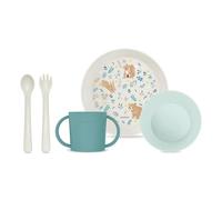 Miniland Meal Set Dreamland Baby Learning Tableware - Plate with Raised Edges, Easy-Grip Cup & Adapted Cutlery, BPA Free, Microwave & Dishwasher Safe