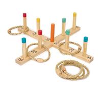 Miniland MIND & MOVE Ring Challenge - Ring Toss Game, wooden base and natural rope rings, develops balance, accuracy and coordination, therapeutic use for adults