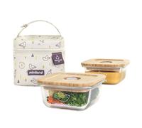Miniland Pack 2 Go Ecosquare Chick Lunch Box Beige