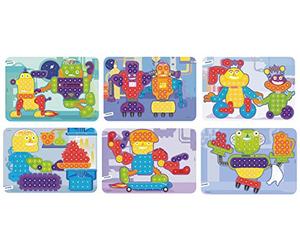 Miniland Pack 6 Sheets Robots, Multi-Color 31863