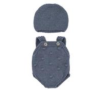 Miniland - Recycled Knitwear Set for 32 cm Miniland Dolls - Blue Romper and Hat
