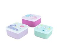 Miniland - Set of 3 Kids Lunch Boxes, Stackable Food Containers, Dishwasher Safe and BPA-Free (Fantasy)