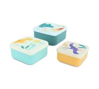 Miniland - Set of 3 Kids Lunch Boxes, Stackable Food Containers, Dishwasher Safe and BPA-Free (Jurassic)