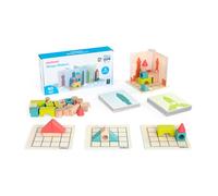 Miniland - Shape Makers | Wooden Construction Game for Kids 6+, Includes Player Boards