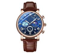 MINILUJIA 50M Waterproof Men's World Map Watches Creative Starry Universe Earth Globe Moon Sun Rotating Eye-catching Personalized Cool Unique Men's Watches