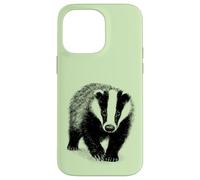Minimal Badger Art - Bold Black and White Wildlife Case for iPhone 14 Pro Max