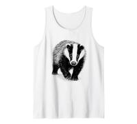 Minimal Badger Art - Bold Black and White Wildlife Tank Top