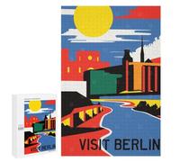 Minimal Berlin Poster Jigsaw Puzzle, 1000 PCS, Indoor Activity for The Home, An Absorbing Project for Relaxed Weekends, for Family Fun