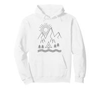 Minimal Camping Silhouette Mountain Outdoor Adventure Gift Pullover Hoodie
