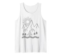 Minimal Camping Silhouette Mountain Outdoor Adventure Gift Tank Top