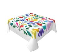 Minimal Colorful Mexican Flower Simple Table Cloth Washable Dinng Table Covers Decorative For Kitchen 60" X 60"