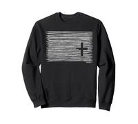 Minimal Cross Christian Faith Worship Bible Reader Praying Sweatshirt