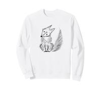 Minimal Curious Fox Line Art - Cute Modern Animal Design Sweatshirt