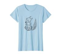 Minimal Curious Fox Line Art - Cute Modern Animal Design T-Shirt