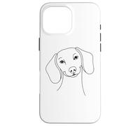 Minimal Dachshund Face Line Art Wiener Dog Case for iPhone 16 Pro Max