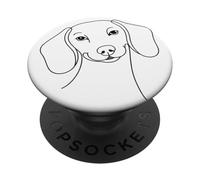 Minimal Dachshund Face Line Art Wiener Dog PopSockets Adhesive PopGrip