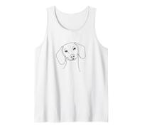 Minimal Dachshund Face Line Art Wiener Dog Tank Top