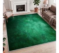 Minimal Distressed Retro Rustic Grain Texture Green Area Rug, 80x150cm (2.6x5ft) Soft Printed Polyester, Durable Low-Pile Runner Rug, Machine Washable, Non-Slip for Hall, Kitchen, Bath