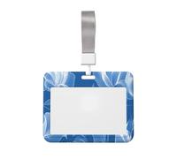 Minimal Floral Flowers Line Art Sliding Id Badge Holder Hard Plastic Work Card Case Name Tag Protector for Nurses Office