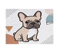 Minimal French Bulldog Wooden Puzzle with Storage Box, Eco-Friendly Wooden Jigsaw Puzzle for Home Leisure, Stress Relief & Decoration 500 PCS