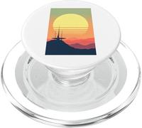 Minimal geometric retro space posters with gradients artdeco PopSockets PopGrip for MagSafe