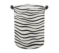 Minimal Horizontal Zebra Stripe Pattern Laundry Baskets Laundry Hamper Waterproof Foldable Storage Bin Dirty Clothes Laundry Basket for Living Room Bathroom
