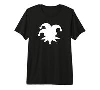 Minimal Jester Hat Silhouette - Dark Surreal Symbol Design Premium T-Shirt