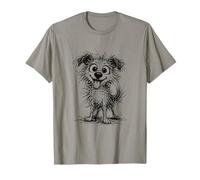 Minimal Line Art Minimalist Abstract Sketch Scribble Dog T-Shirt