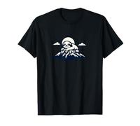 Minimal Line Art Sloth Mountain Ridge Design T-Shirt