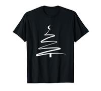 Minimal Line Christmas Tree - Modern One Line Art Holiday T-Shirt