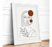 Minimal Line Portrait Modern Framed Wall Art Print A3 (42×29.7cm) White, Wall Decor for Living Room, Bedroom, Office & Home, Ready to Hang, Art Gift